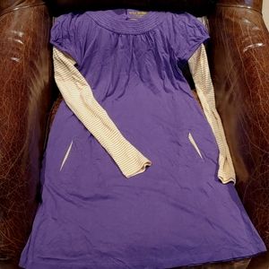 NWOT Mini Boden Purple Dress/ Gold & White Sleeves